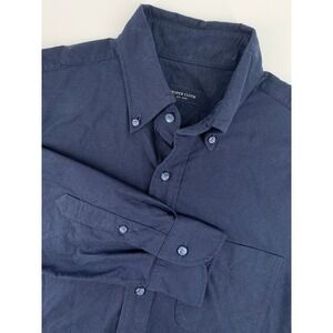 Proper Cloth Shirt Mens Medium Blue Slim Clark Faded Oxford Cloth Button Up